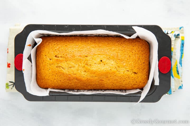 baked golden syrup loaf cake.