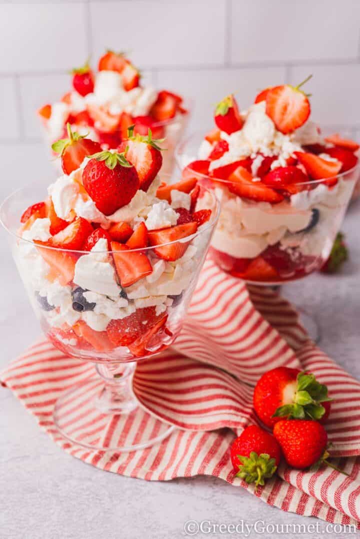 Eton mess in a serving glass.