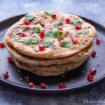Stacked indian bread on a plate